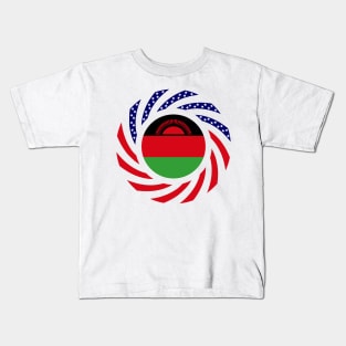 Malawian American Multinational Patriot Flag Series Kids T-Shirt